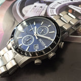 Shop Hugo Boss Rafale Quartz Blue Dial Silver Steel Strap Watch for Men - 1513510 in USA