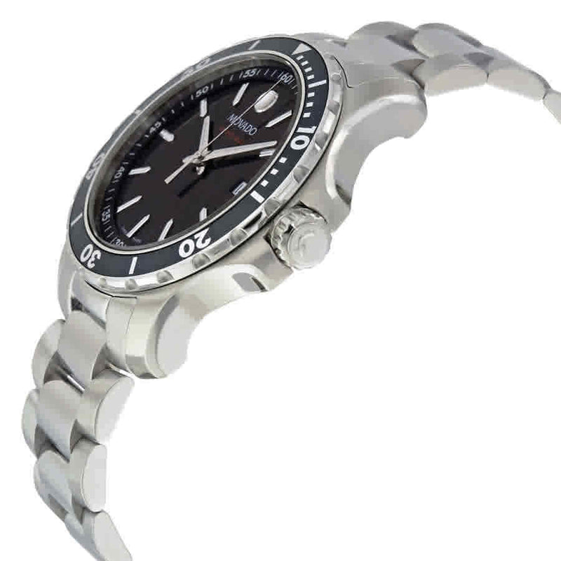 Shop Movado Series 800 Black Dial Silver Steel Strap Watch For Men - 2600135 in USA