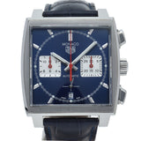 Tag Heuer Monaco Automatic Chronograph Blue Dial Blue Leather Strap Watch for Men - CBL2111.FC6453 Buy Now By Tag Heuer