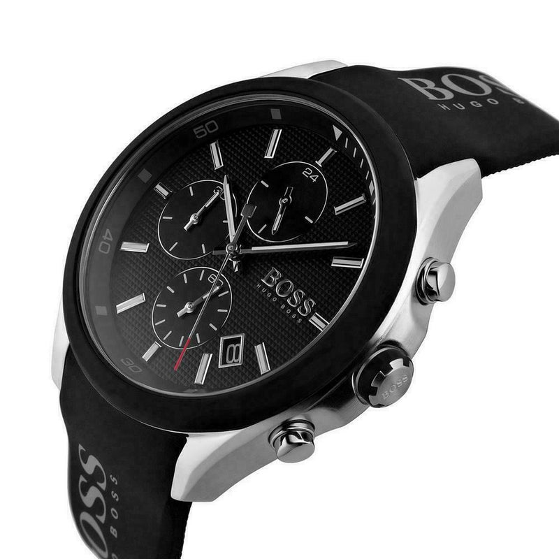 Shop Hugo Boss Velocity Black Dial Black Leather Strap Watch for Men - 1513716 in USA