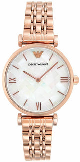 Emporio Armani Mother of Pearl Dial Rose Gold Steel Strap Watch For Women - AR11110 Buy Now By Emporio Armani