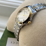Gucci G Timeless Diamonds Mother of Pearl Dial Two Tone Mesh Bracelet Watch for Women - YA126513
