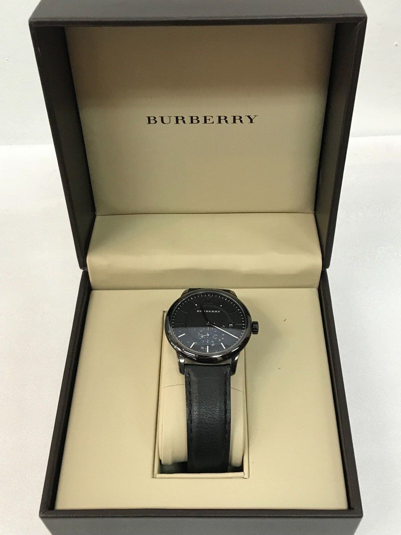 Shop Burberry The Classic Black Dial Black Leather Strap Watch for Men - BU10003 in USA