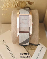 Burberry The Pioneer Rose Gold Dial Haymarket Brown Leather Strap Watch for Women - BU9408 Buy Now By Burberry