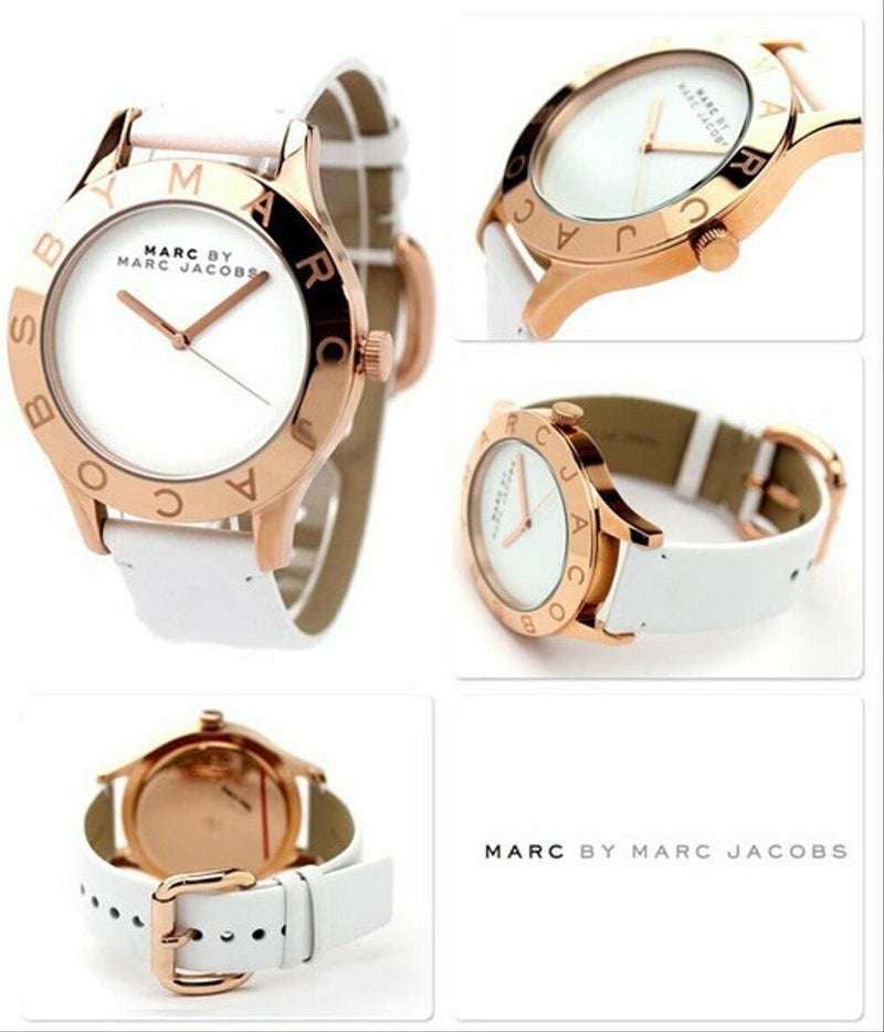 Marc Jacobs Blade White Dial White Leather Strap Watch for Women - MBM1201 Buy Now By Marc Jacobs