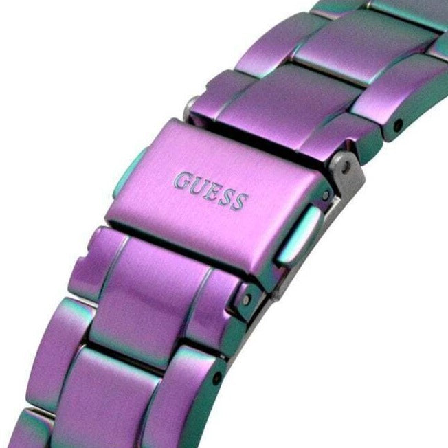 Shop Guess Crown Jewel Diamonds Purple Dial Purple Steel Strap Watch for Women - GW0410L4 in USA