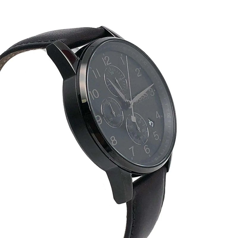 Hugo Boss Navigator Black Dial Black Leather Strap Watch for Men - 1513497 Buy Now By Hugo Boss