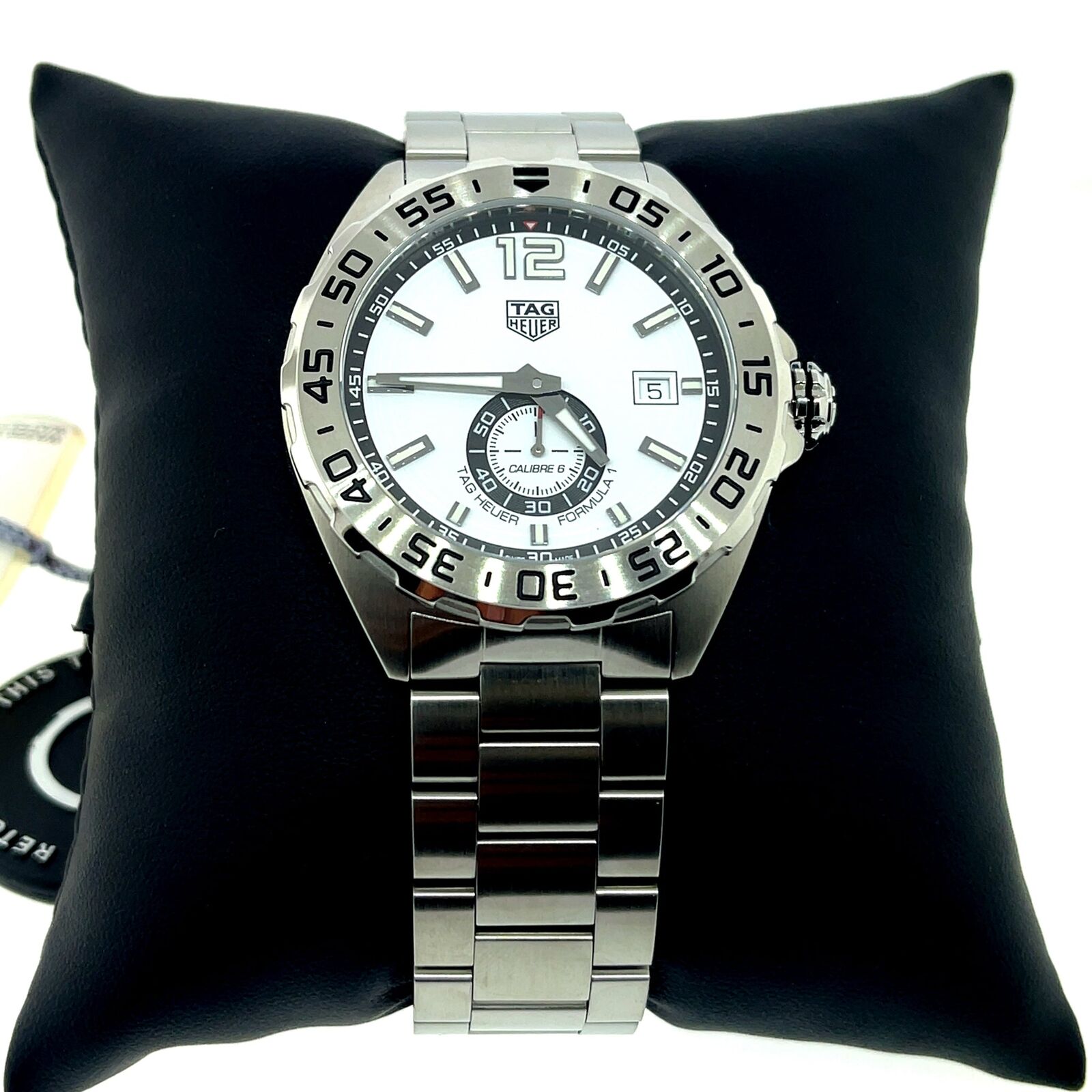 Tag Heuer Formula 1  Calibre 6 Automatic White Dial Silver Steel Strap Watch for Men - WAZ2013.BA0842