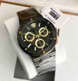 Versace Greca Icon Quartz Black Dial Black Steel Strap Watch For Men - VEZ900521 Buy Now By Versace