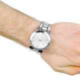 Burberry The City White Dial Silver Steel Strap Watch for Men - BU9750 Buy Now By Burberry