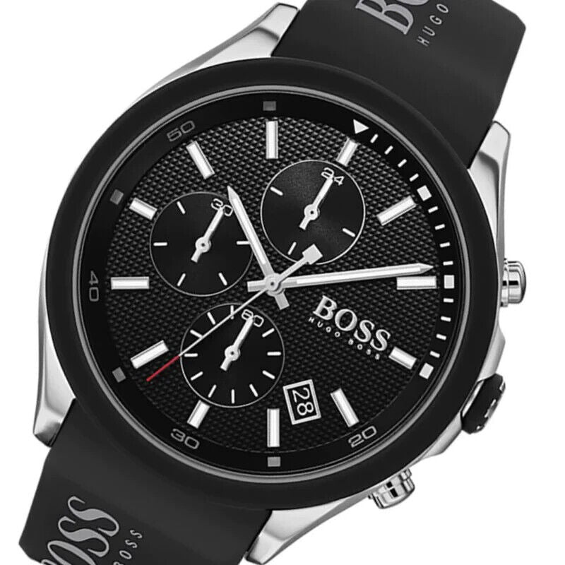 Shop Hugo Boss Velocity Black Dial Black Leather Strap Watch for Men - 1513716 in USA