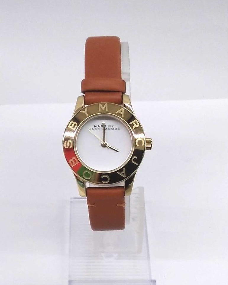 Marc Jacobs Mini Blade White Dial Brown Leather Strap Watch for Women - MBM1219 Buy Now By Marc Jacobs