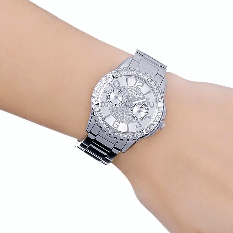 Guess Sassy Multifunction Quartz Silver Dial Silver Steel Strap Watch For Women - W0705L1 Buy Now By Guess