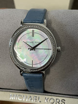 Michael Kors Cinthia Mother of Pearl Dial Blue Leather Strap Watch for Women - MK2661 Buy Now By Michael Kors