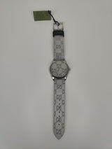 Shop Gucci G Timeless Quartz Grey Dial Grey Leather Strap Watch For Men - YA1264058 in USA