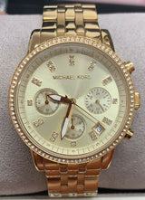 Michael Kors Runway Chronograph Gold Dial Gold Steel Strap Watch For Women - MK5698 Buy Now By Michael Kors
