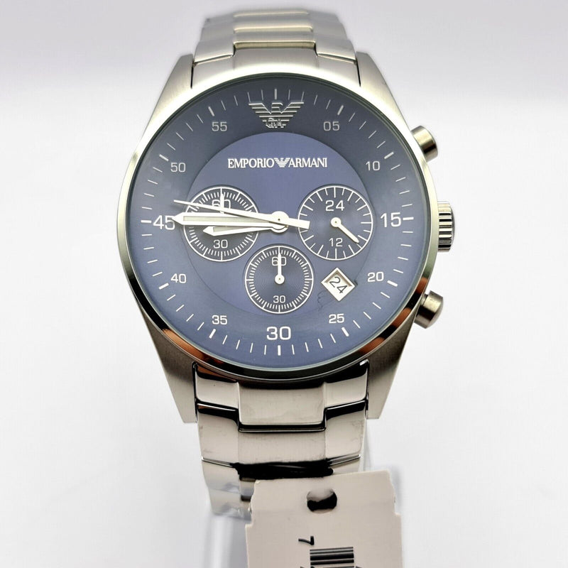 Emporio Armani Sportivo Chronograph Blue Dial Silver Steel Strap Watch For Men - AR5860 Buy Now By Emporio Armani
