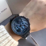 Michael Kors Wren Chronograph Quartz Blue Dial Grey Steel Strap Watch For Women - MK6097 Buy Now By Michael Kors