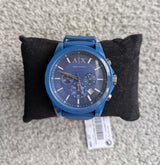 Armani Exchange Outerbanks Chronograph Blue Dial Blue Silicone Strap Watch For Men - AX1327