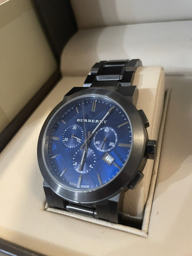 Burberry The City Navy Blue Dial Black Steel Strap Watch for Men - BU9365 Buy Now By Burberry
