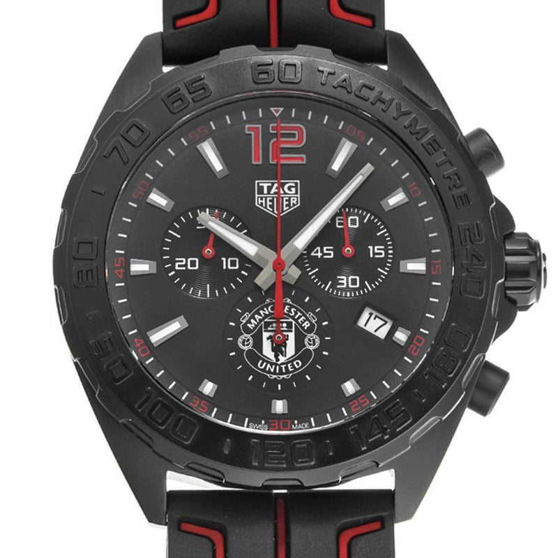 Tag Heuer Formula 1 Manchester United Limited Edition Black Dial Black & Red Rubber Strap Watch for Men - CAZ101J.FT8027 Buy Now By Tag Heuer