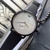 Emporio Armani Modern Slim Analog Silver Dial Blue Leather Strap Watch For Men - AR11214 Buy Now By Emporio Armani