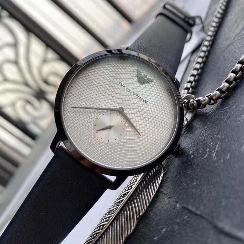 Emporio Armani Modern Slim Analog Silver Dial Blue Leather Strap Watch For Men - AR11214 Buy Now By Emporio Armani
