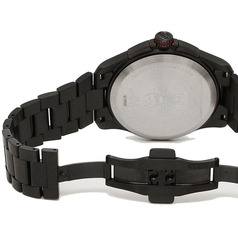 Shop Gucci G Timeless Quartz Black Dial Black Steel Strap Watch for Men - YA126270 in USA