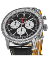 Shop Breitling Navitimer B01 Chronograph 46 Black Dial Black Leather Strap Watch for Men - AB0137211B1P1 in USA