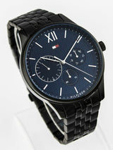 Shop Tommy Hilfiger Damon Quartz Chronograph Blue Dial Black Steel Strap Watch for Men - 1791454 in USA