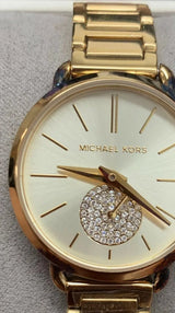 Michael Kors Portia Quartz Gold Dial Gold Steel Strap Watch For Women - MK3838