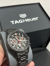 Tag Heuer Carrera Automatic Chronograph Black Dial Black Steel Strap Watch for Men - CBG2090.BH0661
