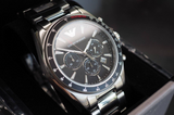 Emporio Armani Sigma Chronograph Black Dial Silver Steel Strap Watch For Men - AR6098 Buy Now By Emporio Armani