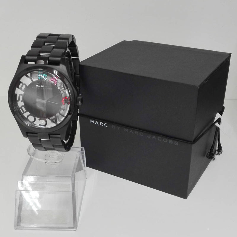 Marc Jacobs Henry Skeleton Black Dial Black Steel Strap Watch for Women - MBM3265 Buy Now By Marc Jacobs