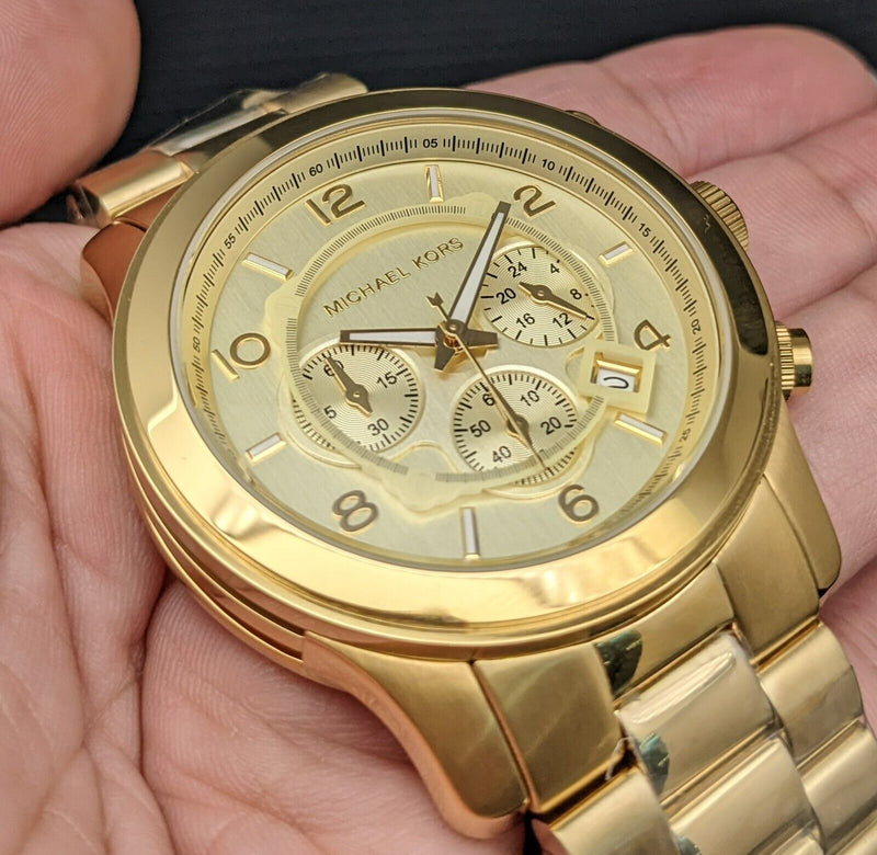 Michael Kors Runway Gold Dial Gold Steel Strap Watch for Men - MK8077 Buy Now By Michael Kors