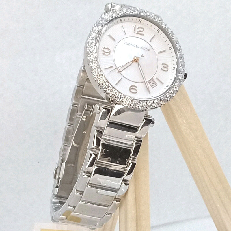 Michael Kors Parker Three Hand Mother of Pearl White Dial Silver Steel Strap Watch For Women - MK4694 Buy Now By Michael Kors