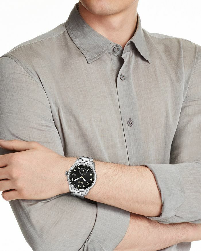 Hugo Boss Legacy Black Dial Silver Steel Strap Watch for Men - 1513671 Buy Now By Hugo Boss