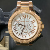 Shop Michael Kors Camille Chronograph White Dial Rose Gold Steel Strap Watch for Women - MK5636 in USA