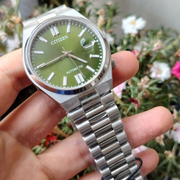 Citizen x Pantone Automatic Peaceful Green Dial Silver Steel Strap Watch For Men - NJ0158-89Z Buy Now By Citizen