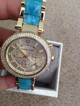 Michael Kors Parker Gold Dial Two Tone Steel Strap Watch for Women - MK6364 Buy Now By Michael Kors