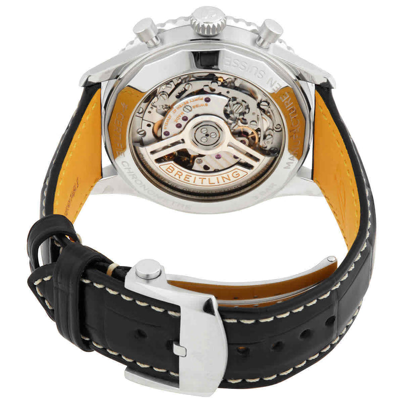 Shop Breitling Navitimer B01 Chronograph 43 Brown Dial Black Leather Strap Watch for Men - AB0138241K1P1 in USA