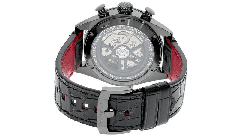Tag Heuer Autavia Chronometer Flyback Chronograph Black Dial Black Leather Strap Watch for Men - CBE511C.FC8280 Buy Now By Tag Heuer