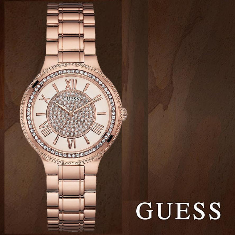 Guess Madison Diamonds White Dial Rose Gold Steel Strap Watch for Women - W0637L3 Buy Now By Guess