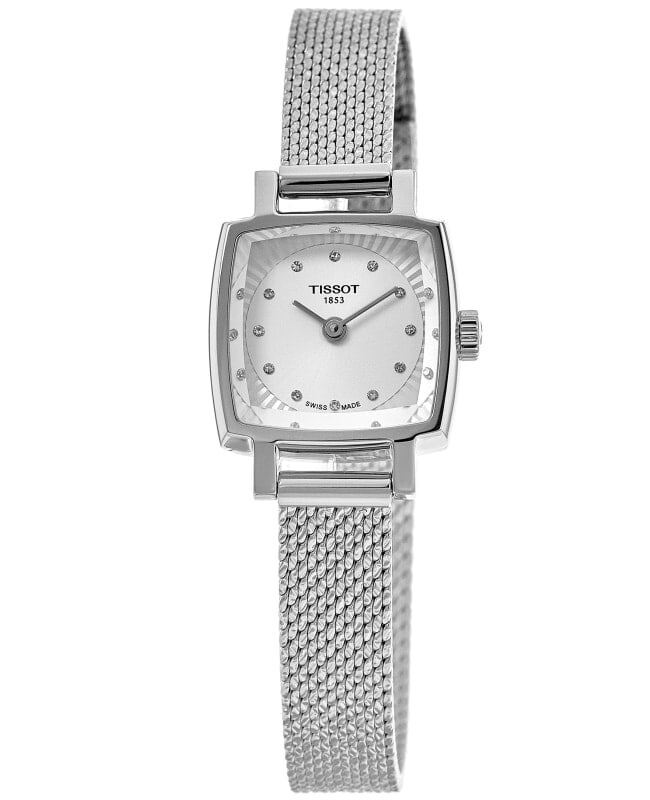 Shop Tissot Lovely Square Silver Dial Silver Mesh Bracelet Watch For Women - T058.109.11.036.00 in USA