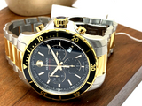 Shop Movado Series 800 Chronograph Black Dial Two Tone Steel Strap Watch For Men - 2600146 in USA