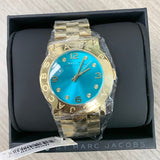 Marc Jacobs Amy Blue Dial Gold Steel Strap Watch for Women - MBM3220 Buy Now By Marc Jacobs