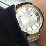 Emporio Armani Renato Silver Dial Two Tone Steel Strap Watch For Men - AR2449 Buy Now By Emporio Armani