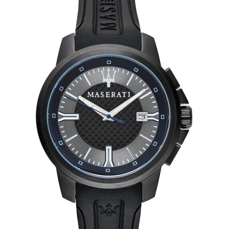 Maserati SFIDA Black Dial Black Rubber Strap Watch For Men - R8851123004 Buy Now By Maserati