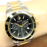 Shop Movado Series 800 Chronograph Black Dial Two Tone Steel Strap Watch For Men - 2600146 in USA
