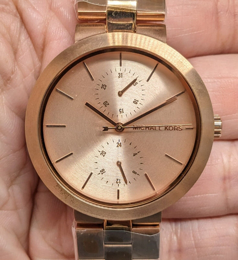 Michael Kors Garner Quartz Rose Gold Dial Rose Gold Steel Strap Watch For Women - MK6409